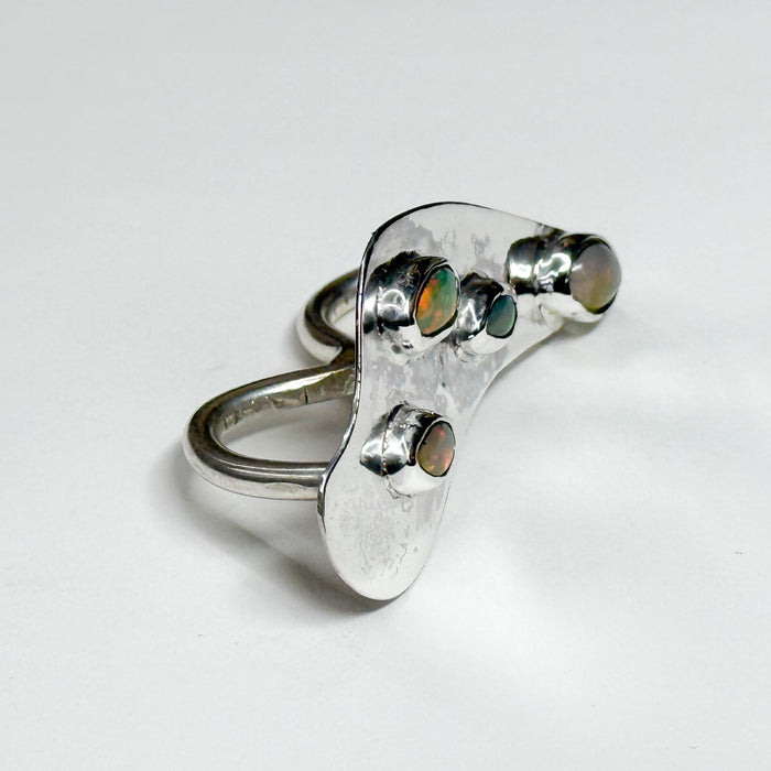 Two Finger Ring w/ opals
