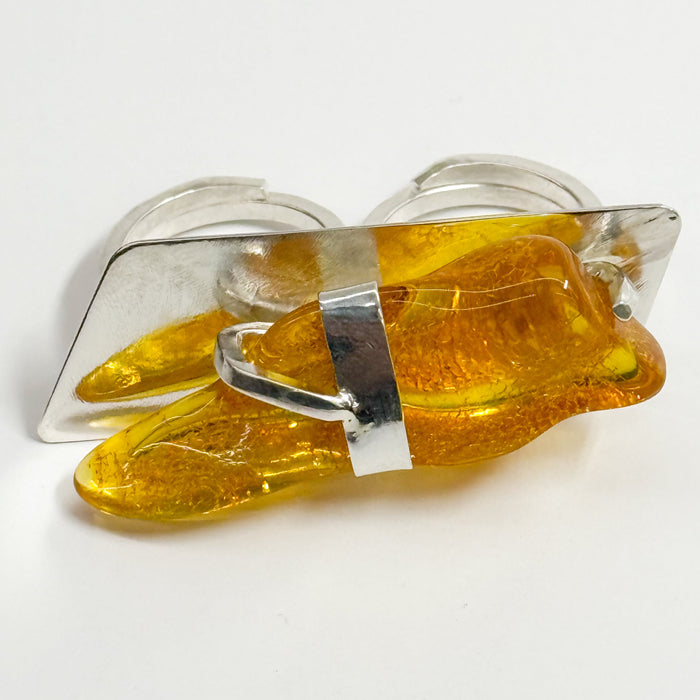 Two Finger Ring w/ Raw Amber