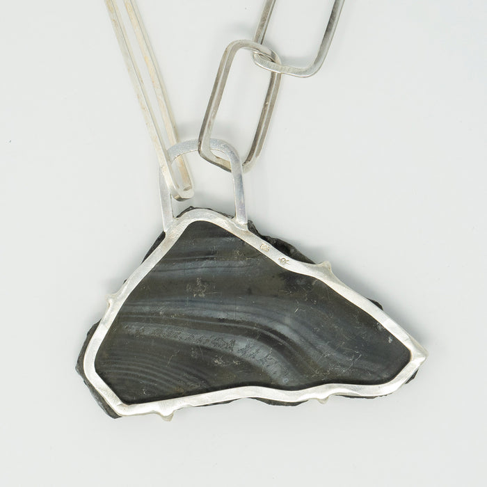 Psilomelane Triangle Necklace