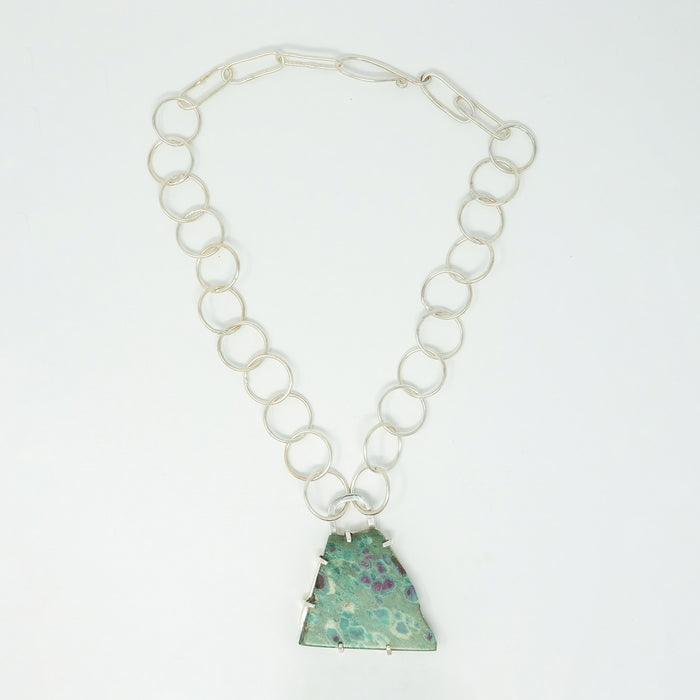 Fuschite Triangle Necklace