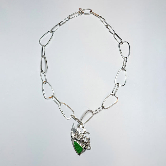 Russian Uvarovite Garnet Clump Necklace