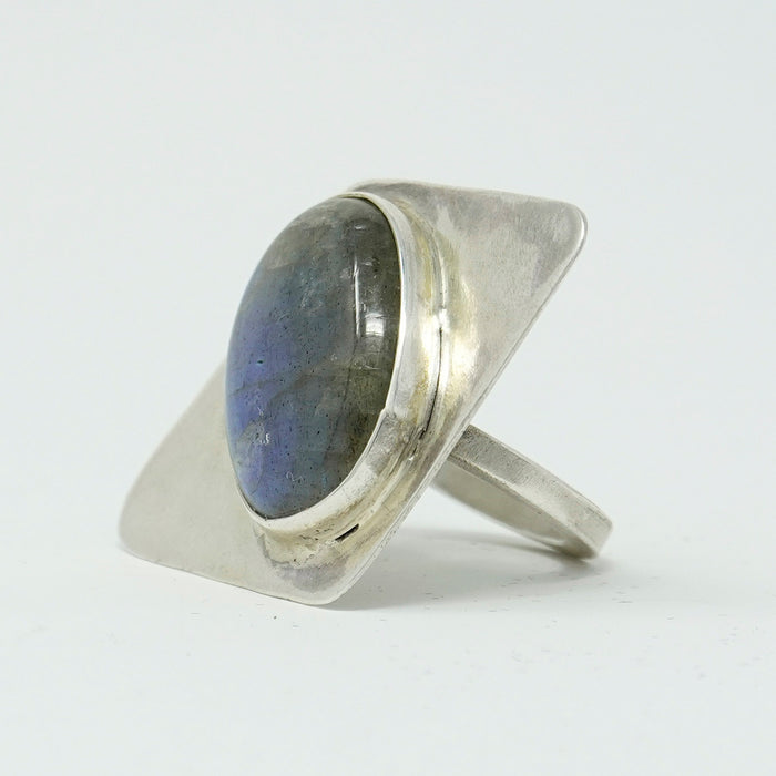 Oblique Labradorite Ring
